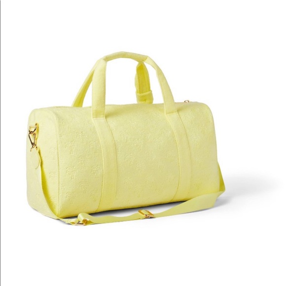 💛🌴 Stoney Clover Lane x Target Yellow Terry Palm Tree Embossed Duffle Bag 🌴💛 - Picture 2 of 8